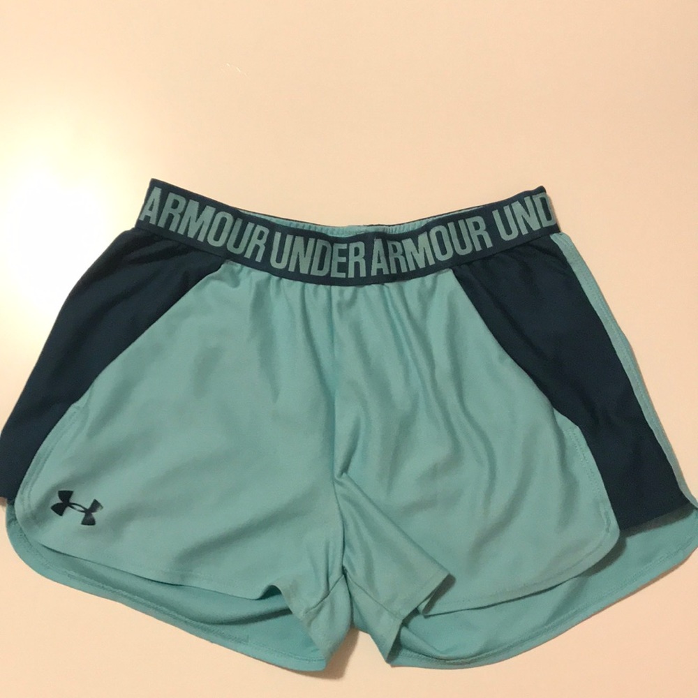 Light blue women’s under armor shorts